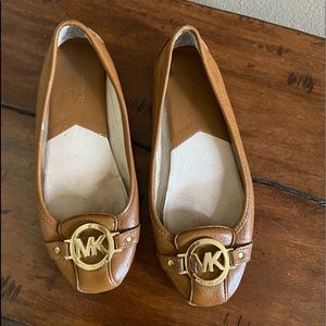 MK leather brown espadrilles